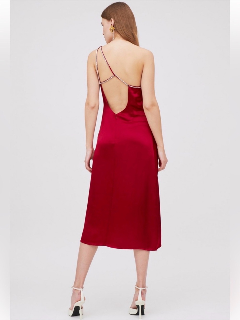 for love and lemons elora midi dress red medium